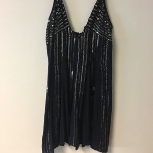 Free People Navy dress with sequins